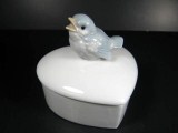 Otagiri Japan Porcelain Blue Bird Trinket Box